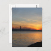 日没のタグス川にかかる橋 ポストカード (正面/裏面)