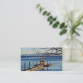 日没のタホ湖桟橋 名刺 (スタンド正面)