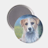 日没のテリアの子犬 マグネット (正面/裏面)