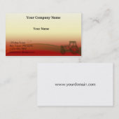 日没のトラクターのイラストレーション 名刺 (正面/裏面)