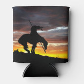 日没のトレイルシルエットの終素晴らしわり 缶クーラー (正面)