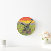 日没のドイツの羊飼い ラウンド壁時計 (ホーム)