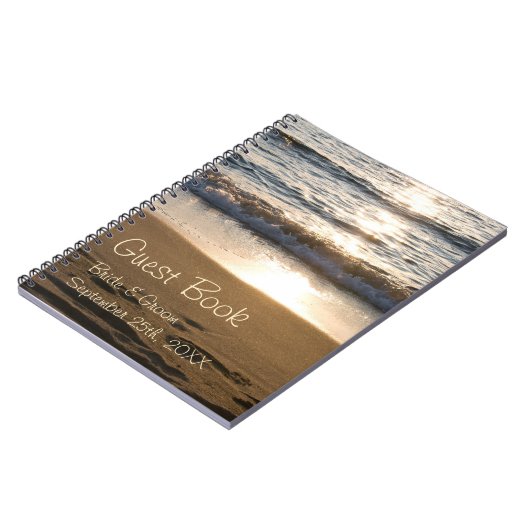 日没のノートの結婚式の来客名簿の波 ノートブック (左側)