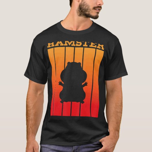 日没のハムスターの影のシルエット Tシャツ (正面)