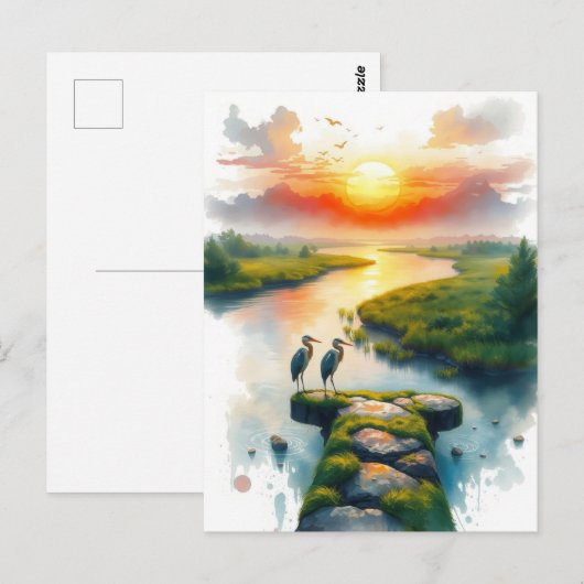 日没のハロン ポストカード (正面/裏面)