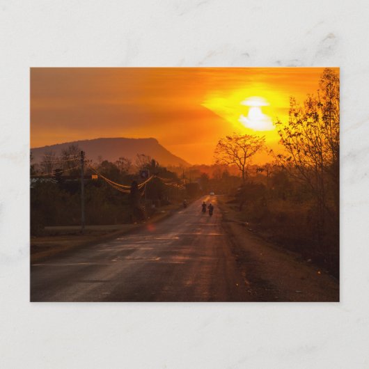 日没のバイク乗り ポストカード (正面)