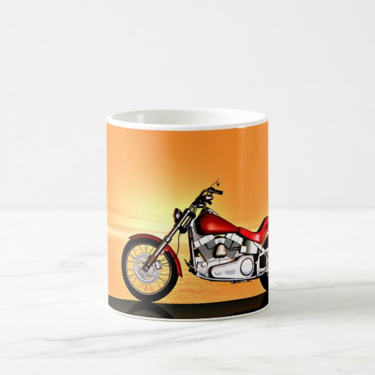 日没のバイク コーヒーマグカップ (中央)