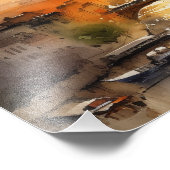 日没のパリのスカイライン フォトプリント            (角)