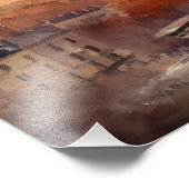 日没のパリのスカイライン フォトプリント (角)