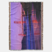 日没のパン屋のビーチのゴールデンゲートブリッジ スローブランケット (正面縦)