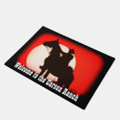 日没のパーソナライズなカウボーイそして馬 ドアマット (アングル)