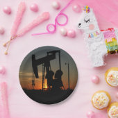 日没のパーティーのプレートの油ポンプジャック ペーパープレート (パーティー)