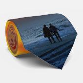 日没のビーチのタイの恋人 ネクタイ (ロール)