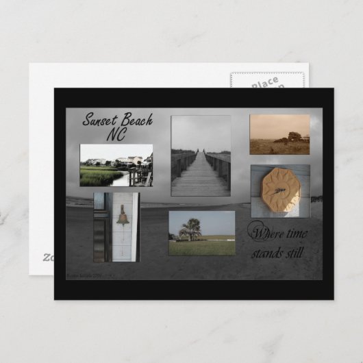 日没のビーチのノースカロライナの郵便はがき ポストカード (正面/裏面)