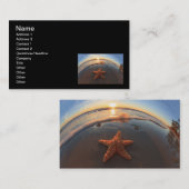 日没のビーチのヒトデ 名刺 (正面/裏面)