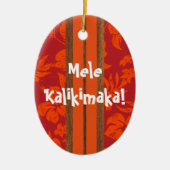 日没のビーチのヴィンテージのサーフボードのオーナメント セラミックオーナメント (正面)