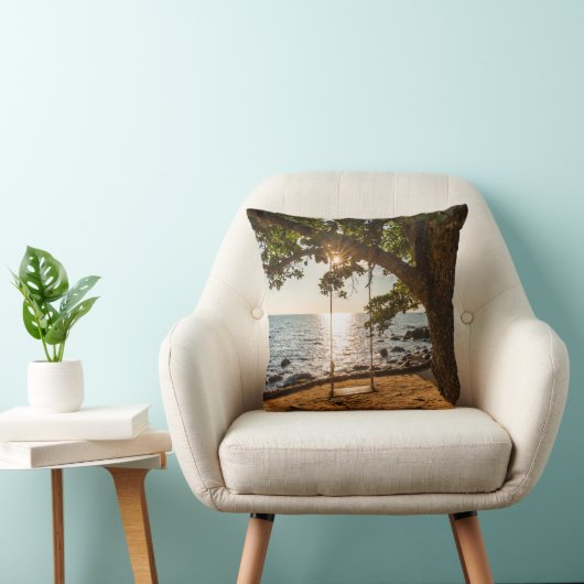 日没のビーチの振動 クッション (椅子)