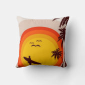 日没のビーチの枕 クッション (裏面)