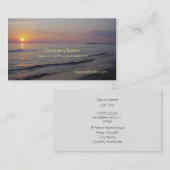 日没のビーチの波、落ち着いたおよび平和な海岸 名刺 (正面/裏面)