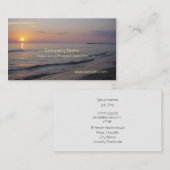 日没のビーチの波、落ち着いたおよび平和な海岸 名刺 (正面/裏面)