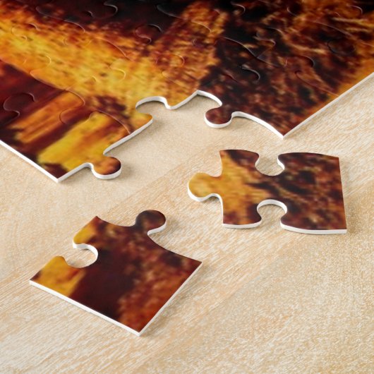 日没のビーチの熱帯ヤシの木 ジグソーパズル (側面)