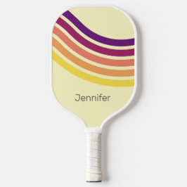 日没のビーチカラフル抽象芸術波線 ピックルボールラケット
