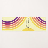 日没のビーチカラフル抽象芸術波線 ヨガマット (正面(横))