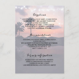 日没のビーチ結婚式の詳細情報 エンクロージャーカード