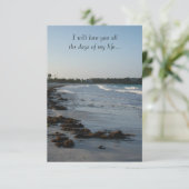 日没のビーチ結婚式 招待状 (スタンド正面)