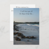 日没のビーチ結婚式 招待状 (正面/裏面)