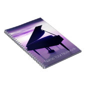 日没のビーチ音楽ノートのグランドピアノ ノートブック (右側)