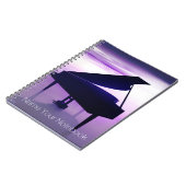 日没のビーチ音楽ノートのグランドピアノ ノートブック (左側)