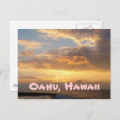 日没のビーチ、オアフ ポストカード (正面/裏面)