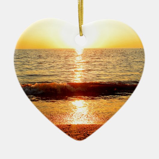 日没のビーチ、Cape May NJ セラミックオーナメント (正面)