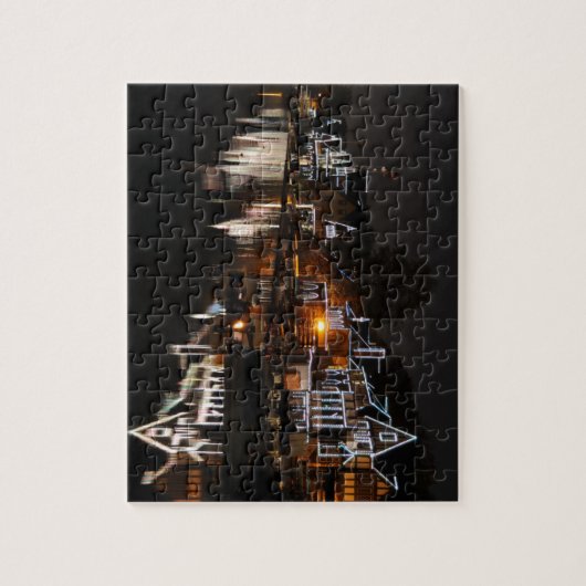 日没のフィラデルヒィアのボートハウスの列 ジグソーパズル (縦)