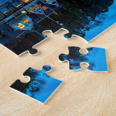 日没のフィラデルヒィアのボートハウスの列 ジグソーパズル (側面)