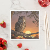 日没のフクロウ スタンダードランチョンナプキン (インサイチュ)