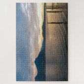 日没のマグジョア湖の風光明媚な風景、イタリア ジグソーパズル (縦)