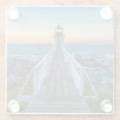 日没のマーシャルポイント灯台 ガラスコースター (裏面)