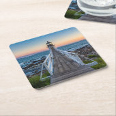 日没のマーシャルポイント灯台 スクエアペーパーコースター (アングル)