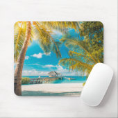日没のヤシの木 マウスパッド (マウス)