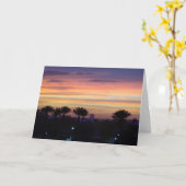 日没のヤシの木 – 内空白の部 カード (黄色い花)