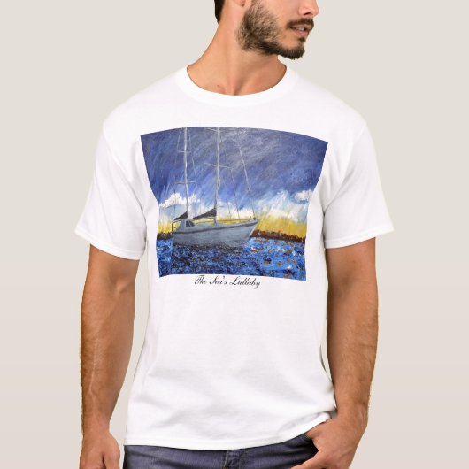 日没のヨットのTシャツ Tシャツ (正面)