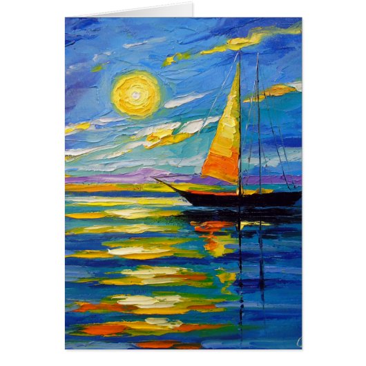 日没のヨット (正面)