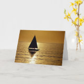 日没のヨット, スループ カード (黄色い花)