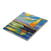 日没のヨット タイル (側面)