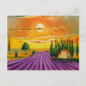 日没のラベンダー畑 ポストカード (正面)