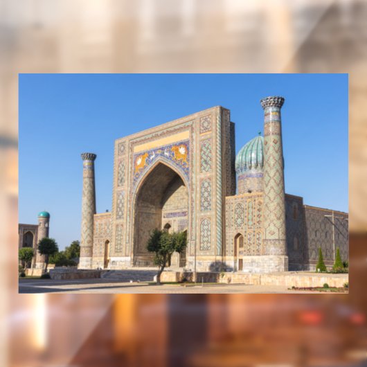 日没のリジェスタン広場 – サマルカンド,ウズベキスタン ウィンドウサイン (シート2)