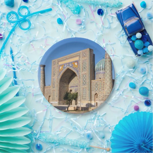 日没のリジェスタン広場 – サマルカンド,ウズベキスタン ペーパープレート (パーティー)