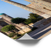 日没のリジェスタン広場 – サマルカンド,ウズベキスタン ポスター (角)